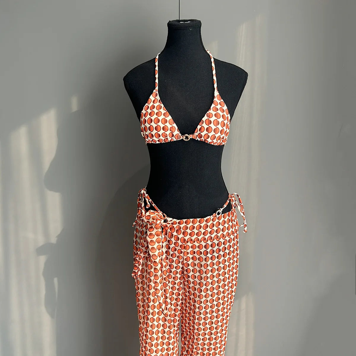 New Summer Sexy 3 Pieces Suit Swimwear Women's Micro Bikini Set with Long Pants Cover Up Beachwear Backless Bathing Suit Holiday
