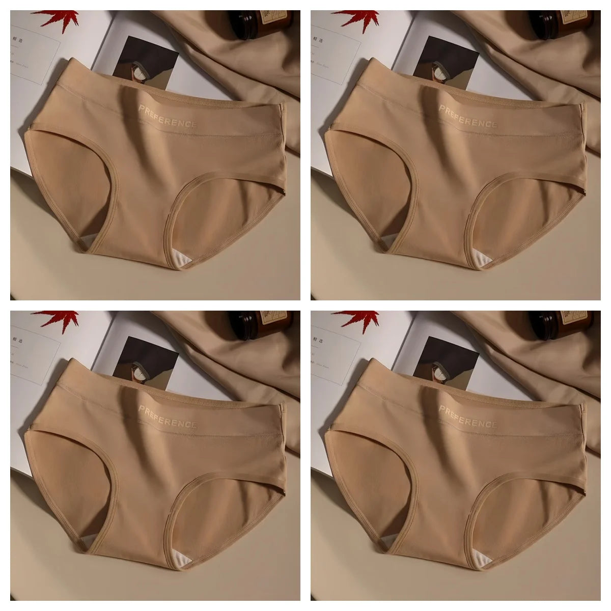 4Pcs/Set Cotton Panties Women Mid Waist Briefs Breathable Intimates Breathable Comfort Underwear M-2XL Soft Panties