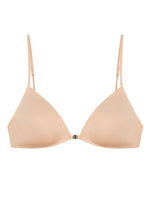 MOYISU French Style Triangle Bra Thin Strap Halter Neck Invisible Front Fastening Elegant Wireless Bralette Sophisticated AB Cup