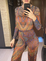 S - XXL New Printed Long Sleeve With Pants Women Swimwear One Piece Swimsuit Female Floral Padded Bather Bathing Suit Swim V7176
