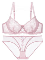 Sheer Lace Teddy Lingerie Set Panty Sexy Bra & Panty Set Ultra Thin Comfortable Summer Wear S-3XL BC Sexy Gift Sexy Tushy MOYISU