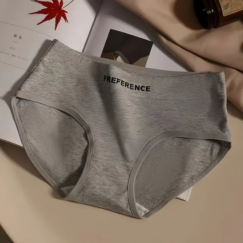 4Pcs/Set Cotton Panties Women Mid Waist Briefs Breathable Intimates Breathable Comfort Underwear M-2XL Soft Panties