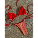 Printed Halter Bikini Female Swimsuit Women Swimwear Two-pieces Bikini set High Cut Leg Strappy Bather Bathing Suit Swim V7939
