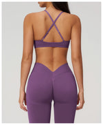 Backless Yoga Bra Woman Gym Tops Sports Bra Strap Cross Back Womens Underwear Adjustable Shoulder Strap Inner Padded Yoga Vest