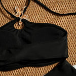 Sexy Halter Starfish Ornament Bikini Set 2026 Women Black Push Up Bra High Waist Swimsuit Beach Bathing Suit Two Piece Swimwear