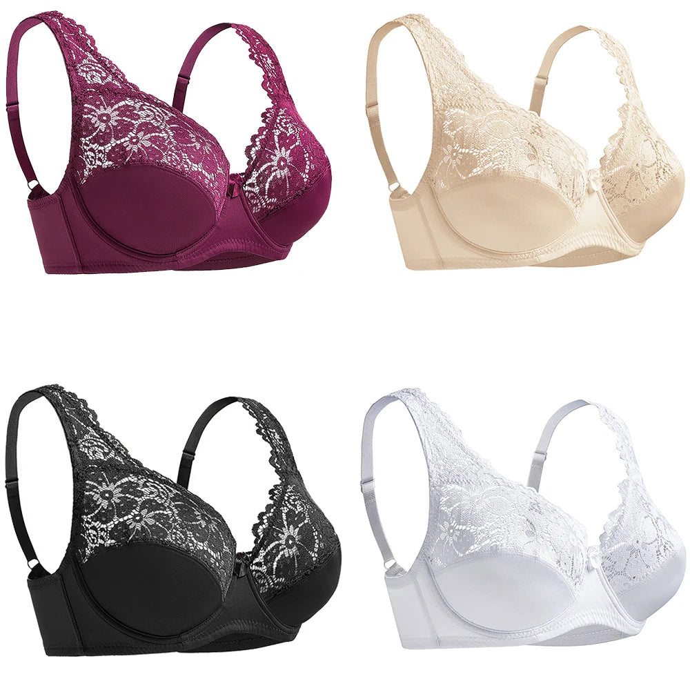 Fashion Bras For Womens Lingerie Lace Bra Underwire Plus Size Brassiere Sexy Underwear BH TopB C D DD E F Cup