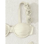 Sexy 3D Flowers Underwired Bikini Women Swimwear Female Swimsuit Two-Pieces Bikini Set Brazilian Bather Bathing Suit Swim V7970