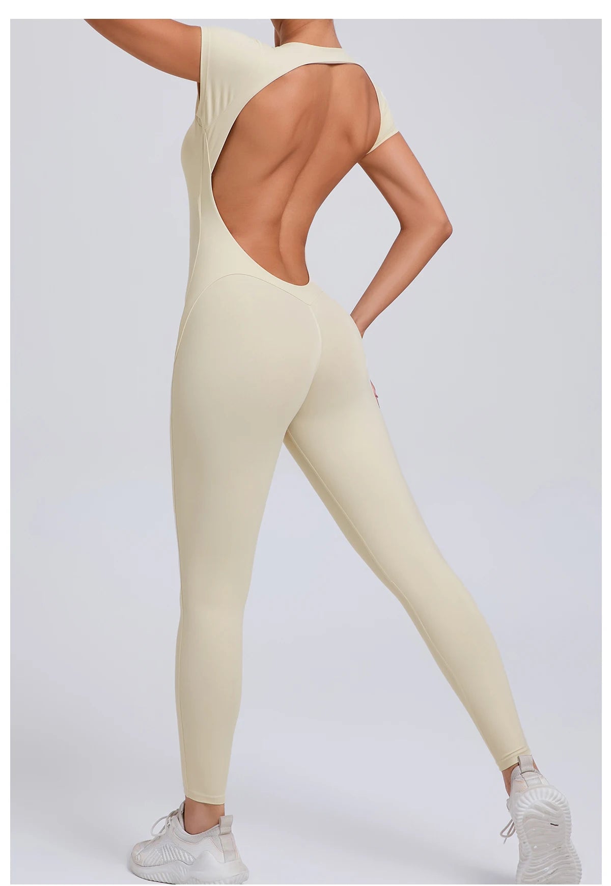 One-piece Yoga Padded Backless Suit Female Rompers Quick Dry Yoga Clothing Workout Bodysuits Scrunch Sports Jumpsuit Women