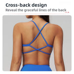 Summer U-Shaped Multi-Strap Cross Back Women Pilates Fitness Sports Bra Top Gym Yoga Athletic Tight Workout Jog With Chest Pad