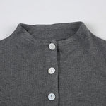 Women's Summer Casual Slim Fit Basic Tops Short Sleeve Round Neck Solid Color Button Up T-shirts