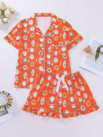 Women's Sleepwear Summer Dopamine Style Pajama Set Loungewear Ladies Pajamas Comfortable Casual Lapel Pajamas Shorts Set