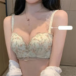 Women's Small Breasts Gathered Bra Flat Chest Collection Anti-sagging Side Breast Support No Steel Ring Embossed Underwear