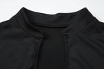 FDYOUI Fashion Stand Collar Button Hollow Out T-shirt for Women 2026 Sexy Short Sleeve Slim Cropped T Shirts Black Wine Red Tops