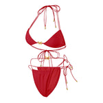 Solid Color Stretch Rope Butterfly Jewelry Bikini Sexy Split Triangle Bag Straps Swimsuit Women Maillot De Bain Femme 2 Pieces