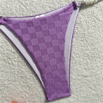 Light Purple Swimwear Pearl String Halter Micro Bikini Thong 2026 Sexy Swimsuit Women Bathing Suit Triangle Bikinis Sets Mujer