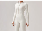 Women's Jumpsuits One-Piece Suit Yoga Set Zipper Long Sleeve Gym Push Up Workout Clothes Fitness Bodysuit Sportswear Tracksuit