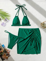 ZTVitality Solid Sexy 3 Piece Bikini Set 2025 New Arrival Padded Bra Bandage Push Up Swimsuit Women Swimwear Summer Biquini