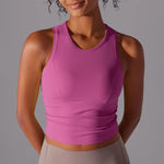 VEQKING Side Pleated Women Sports Bras Built-in Pads Yoga Vest Quick Dry Gym Running Tank Tops High Support Workout Bralettes
