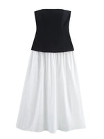 Foridol White Black New in Long Dress Women Summer Off Shoulder Strapless Casual Party Beach Midi Dress 2025 Elegant Sundress
