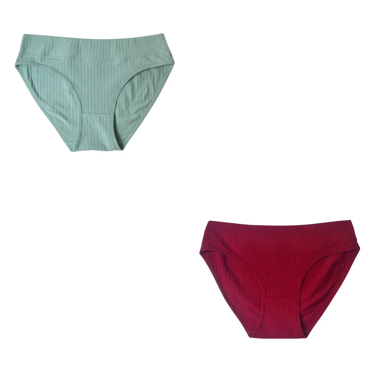 2Pcs/Set Cotton Panties Women Low Rise Underwear Solid Color Comfort Breathable Briefs Sexy Lingerire M-XL Seamless Intimates