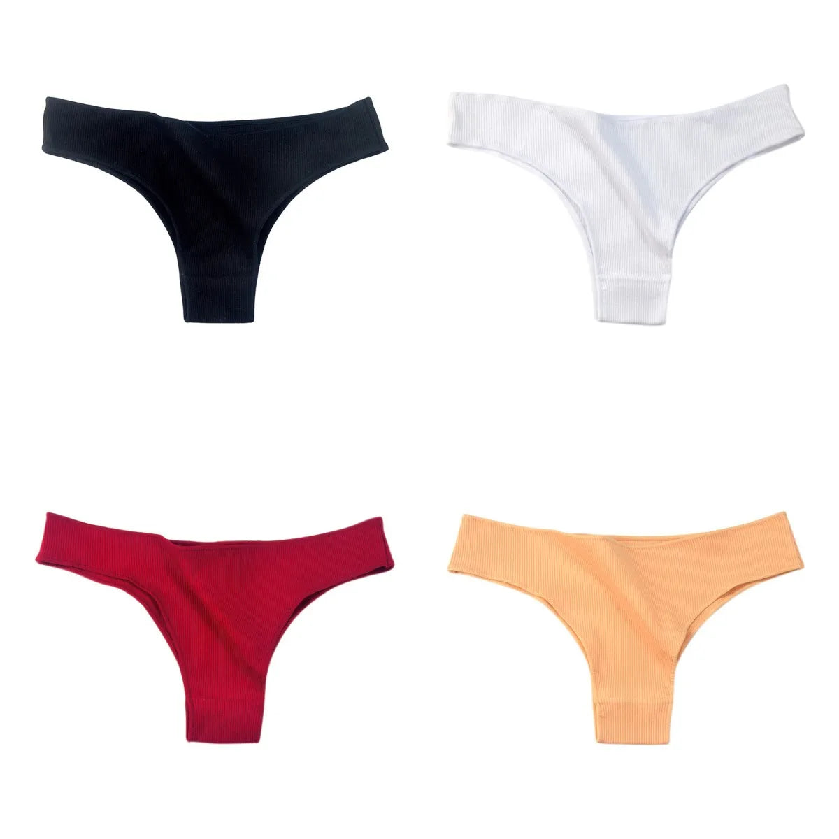 4Pcs/Set Cotton Panties Women Breathable Briefs Soild Underwear Female Underpants Low Waist Brazilian Panty Sexy Lingerie M-XL