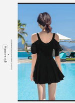 New Swimsuit for Women Soaking in Hot Springs, Concealing Flesh and Slimming, Conservative One-piece Skirt, Flat Angle Swimsuit