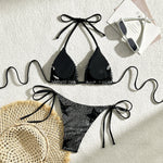 Sparkling Star Sequins Halter Bikini Women Swimsuit Female Swimwear Two Pieces Bikini Set Brazilian Bathing Suit Swim Beachwear