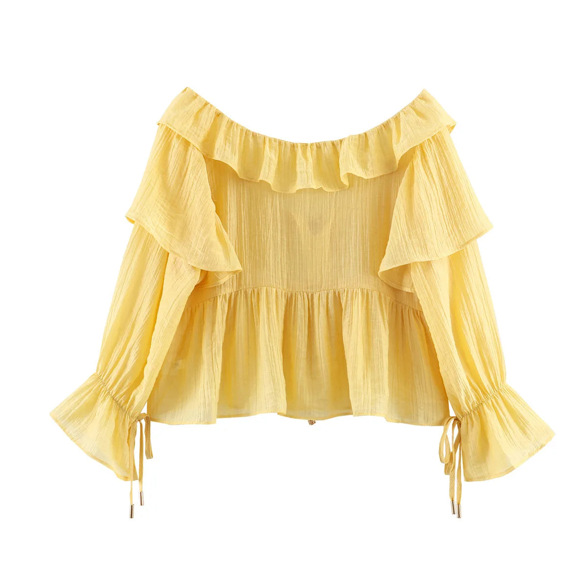 Women's Fashion Casual Ruffle Off-Shoulder Top IMH1