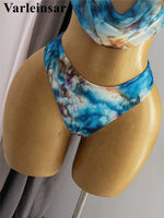 S - XL With Skirt Printed Halter Bikini Female Swimsuit Women Swimwear Three-pieces Bikini set Bather Bathing Suit Swim V8184