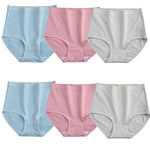 6Pcs/Set Women Cotton Panties High Rise Briefs Female Breathable Underpants Sexy Lingerie Tummy Control Underwear M-XXXL