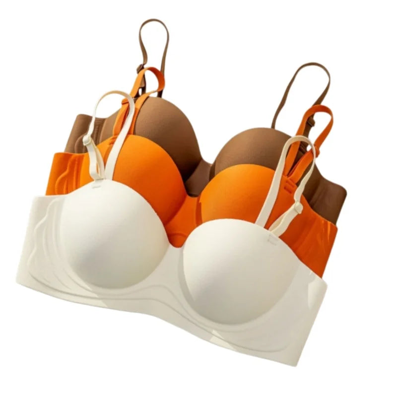 Push-Up Bras Women 1/2 Cup Underwear Sexy Lingerie Solid Color Wireless Fixed Cup Demi Bra Comfort Breathable Brassiere S-XL