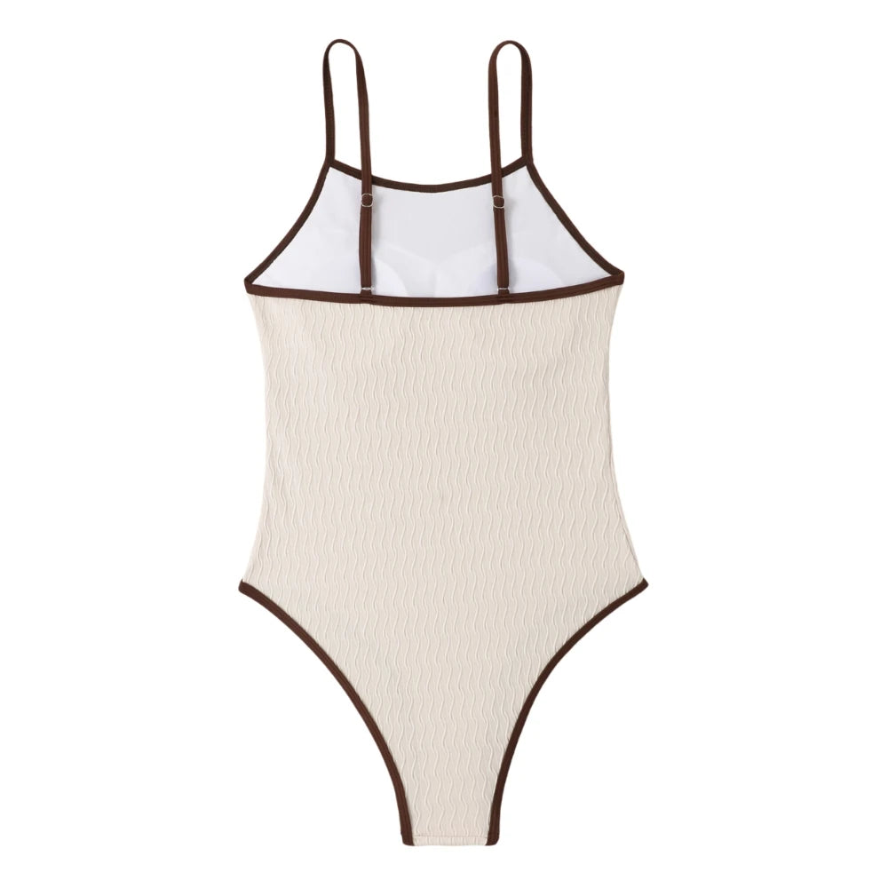 2026 One Piece Swimsuit Solid High Cut Swimwear Women Bathing Suit Female Swimming Summer Beachwear Bodysuit