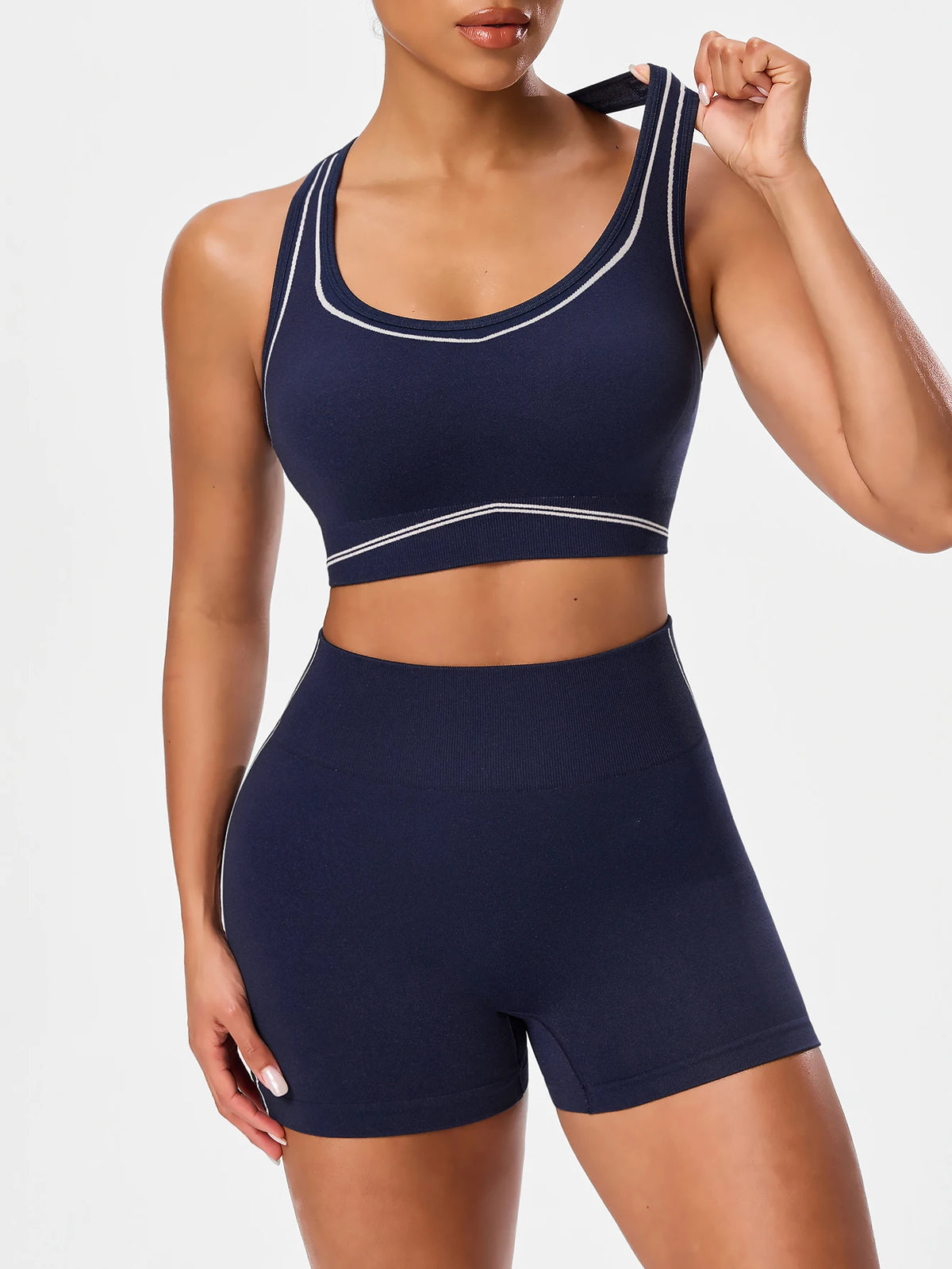2pcs/sets Yoga Sport T-shirts Shorts Set Sportswear Woman Gym Seamless Workout Vest Shorts Leggings Activewear Women's Tracksuit