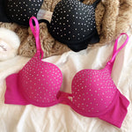 Fashion Hot Drill Lingerie Sexy Women Push Up Bra Shining Zircon Decoration Brassiere Invisible U-shaped Thickened Cup Underwear