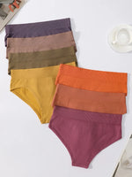 5Pcs/Set High Rise Women Panties Briefs Female Underpants Solid Color Seamless Underwear S-XXXL Sexy Lingerie Intimates