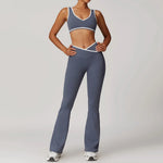 Yoga Set2 Pieces Workout Outfits Fitness Sportswear Gym Tracksuit High Waist Leggings Sports Bra Athletic Wear Women Clothes