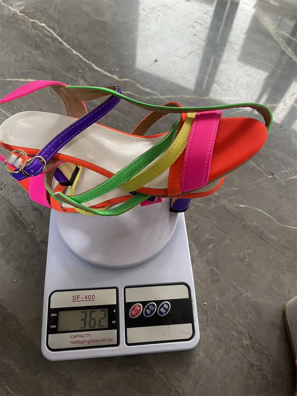 Big Size 43 Summer Mixed Color High Heels Cross-Strap Sandals Women Shoes Kitten Heels Festival Neon Vacation Dress Heels