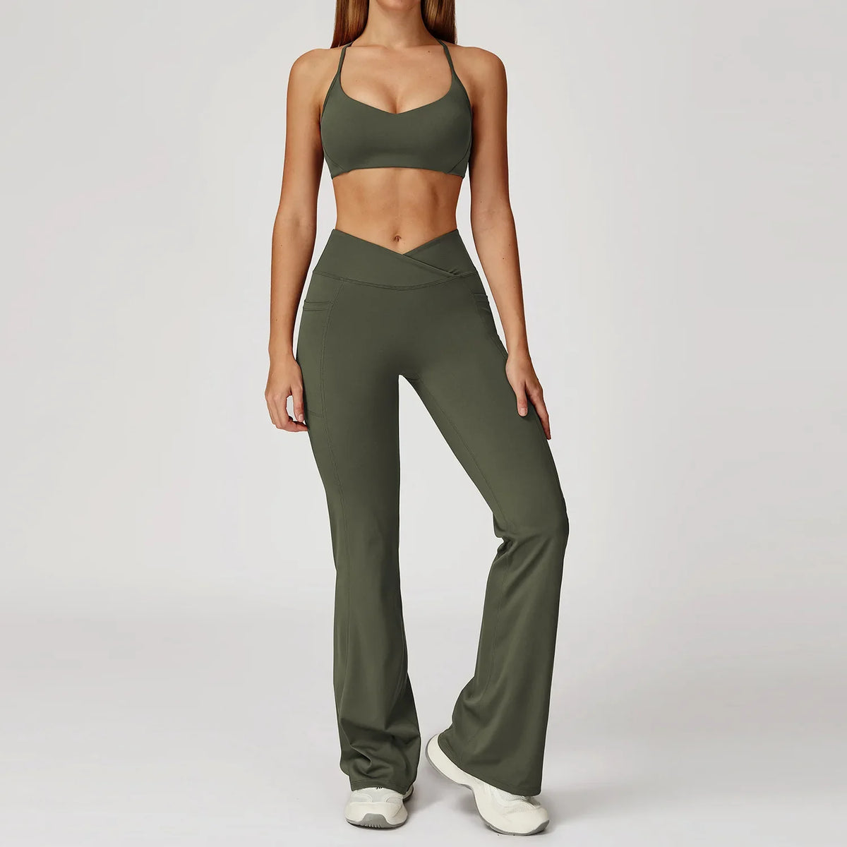 Women's Yoga 2-Piece Hip Lifting Tight Fitting Naked and Beautiful Back Set Outdoor Sports and Leisure Running Fitness Suit