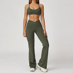 Women's Yoga 2-Piece Hip Lifting Tight Fitting Naked and Beautiful Back Set Outdoor Sports and Leisure Running Fitness Suit