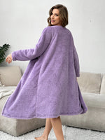 Autumn and winter flannel nightgown three-piece set European and American sexy pajamas home clothes warm and thickened