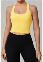 Women's Nude Yoga Vest Slim Fit Beautiful Back Sports Top Running Casual Fitness Tight Top
