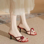 Liyke 2026 New Fashion Flowers Pearl Women Slippers Summer Party DressSandals