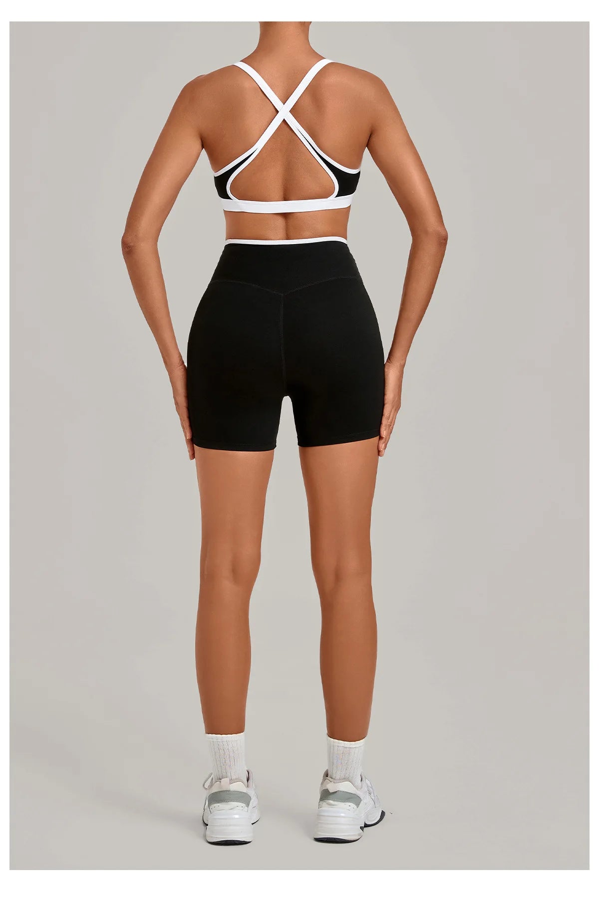Summer Yoga Set 2Pcs Women's Tracksuit Back Cross Sports Bra Sportswear High Waist Butt-Lifting Fitness Pants Workout Top Suit