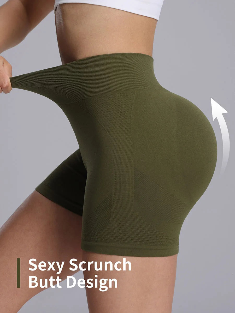 Women High Waist Yoga Shorts With Luminous Strips Sportswear Woman Gym Shorts Legging Fitness Running Activewear Workout Clothes