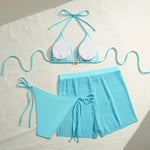 2026 Triangle String Bikinis Women 3 Pieces Swimwear Female & Beach Skirt Sexy Swimsuit Bathers Bathing Swimming Swim Suit Beach
