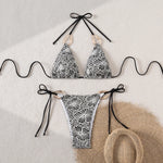 Triangle Bikini String Women Two Pieces Swimsuit Female Swimwear Halter Bikinis Set Blue Black Beachwear Padded Bathing Suit