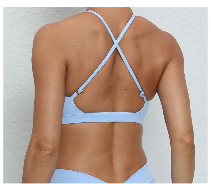 Women's Yoga Bra - Running Cross Back Breathable Naked Feel Sports Fitness Brafor Yoga Running Gym Top
