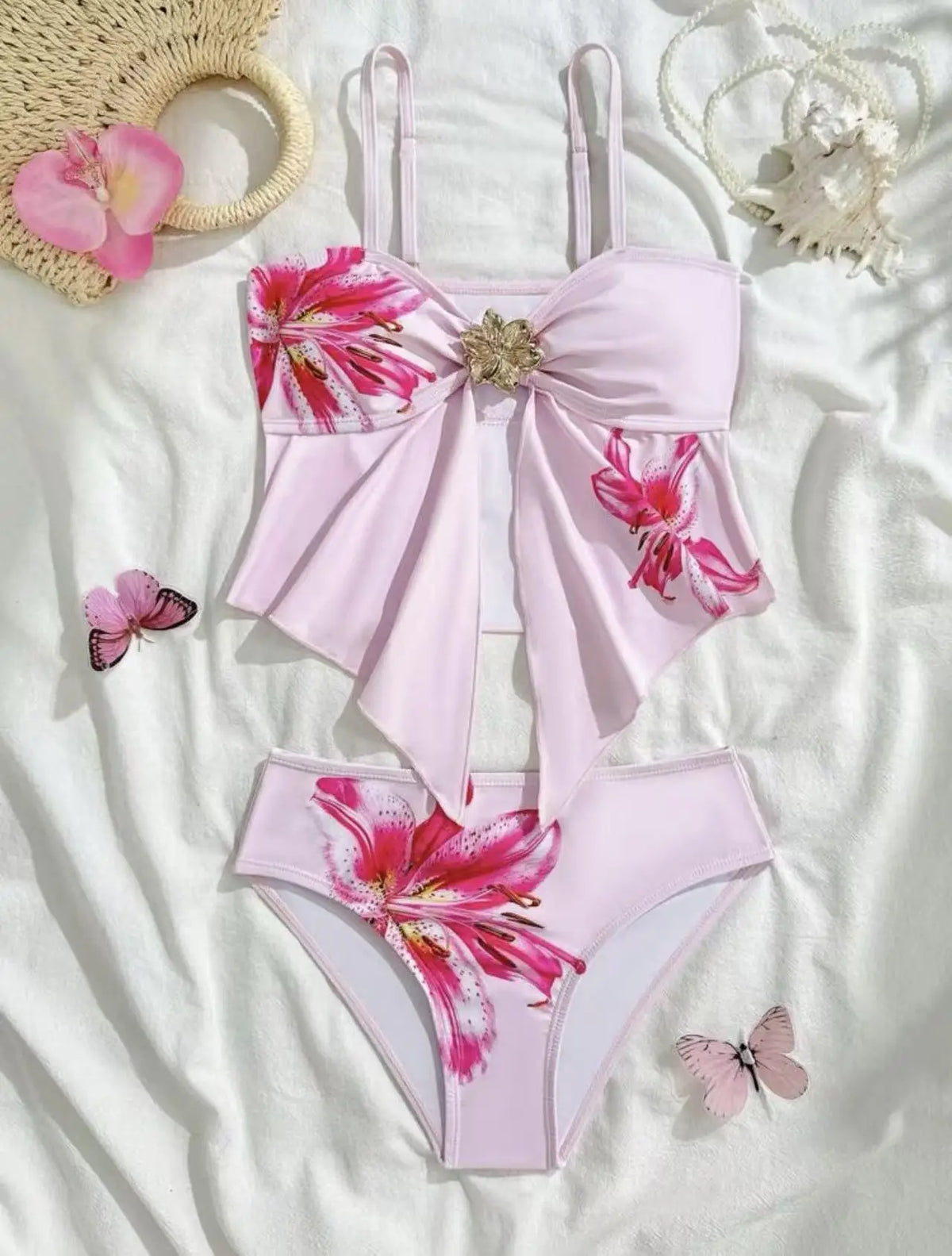 High Waisted Bikinis 2026 Push Up Women Swimsuits Sexy Swimwear Brazilian Bikini Set Floral Biquini Pink Black Summer Beachwear