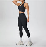 Yoga Clothing Set Women's High Waisted Leggings and Top 2 Piece Seamless Fitness Exercise Clothing Gym Sportswear Tracksuits