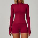NCLAGEN Gym Sports Top Women Zip Tight Long SleeveNaked Feel Fitness Jacket Training Quick Dry Breathable Running Yoga Blouse